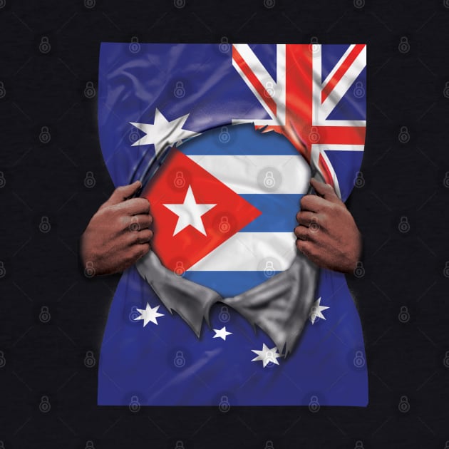 Cuba Flag Australian Flag Ripped - Gift for Cuban From Cuba by Country Flags